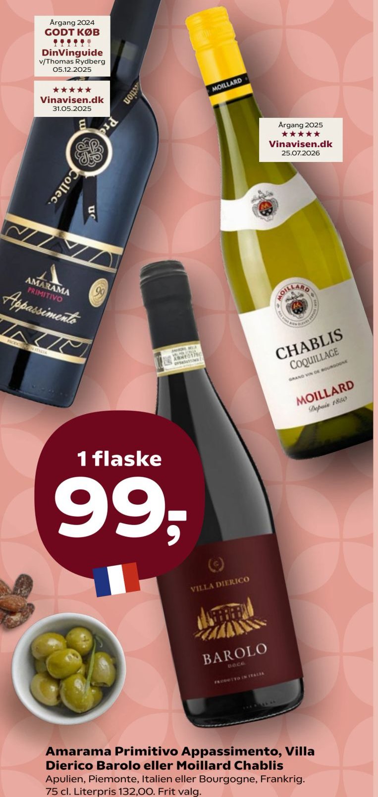 Amarama Primitiva Appassimento, Villa Dierico Barolo eller Moillard Chablis – Kvickly
