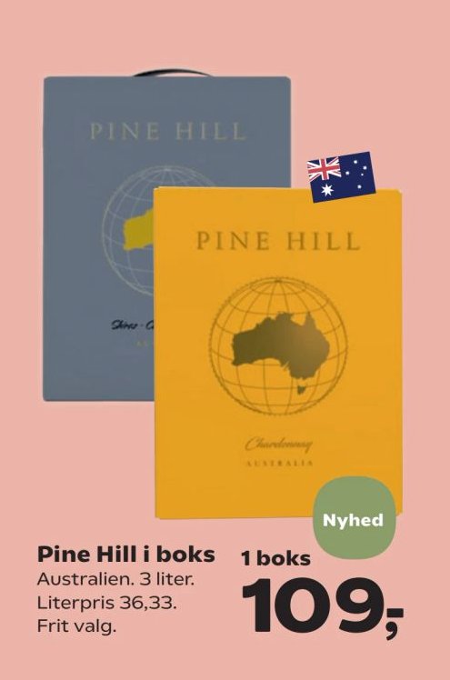Pine Hill i boks Australien. 3 liter. Literpris 36,33. Frit valg. – Kvickly