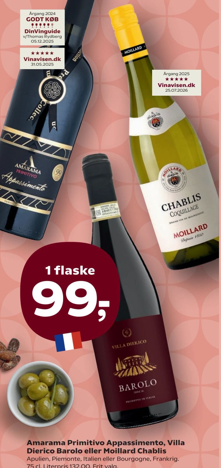 Amarama Primitiva Appassimento, Villa Dierico Barolo eller Moillard Chablis – Kvickly