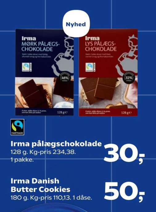 Irma pålægschokolade 128 g – Kvickly