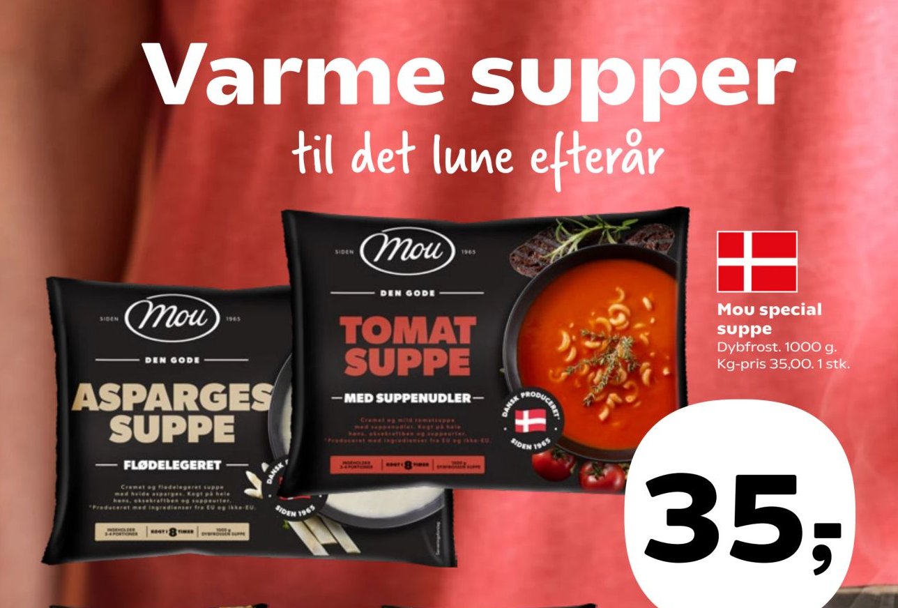 Mou special suppe Dybfrost. 1000 g. Kg-pris 35,00. 1 stk. – Kvickly