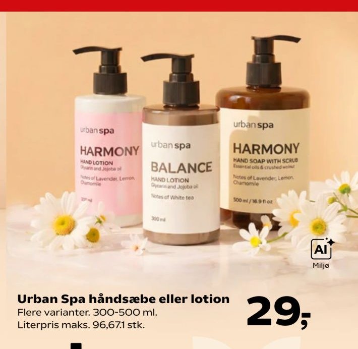 Urban Spa håndsæbe eller lotion Flere varianter. 300-500 ml. Literpris maks. 96,67. 1 stk. – Kvickly