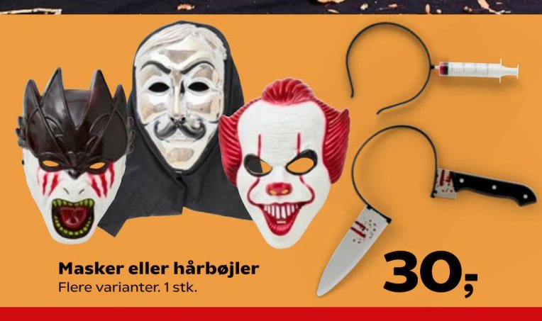 Masker eller hårbøjler Flere varianter. 1 stk. – Kvickly