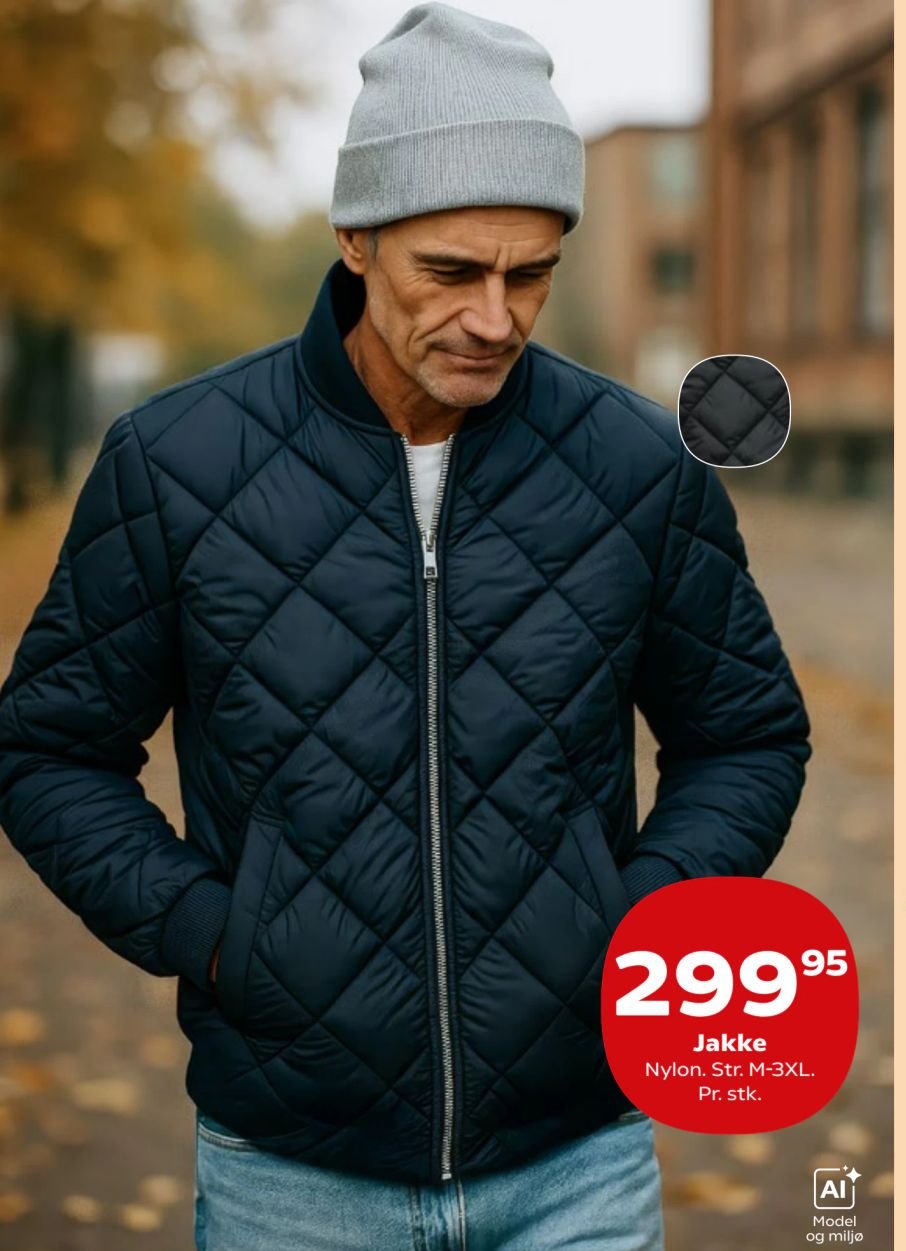 Jakke Nylon. Str. M-3XL. Pr. stk. – Kvickly