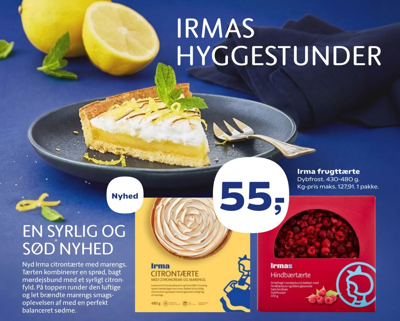Irma frugttærte Dybfrost. 430-480 g. Kg-pris maks. 127,91. 1 pakke. – Kvickly