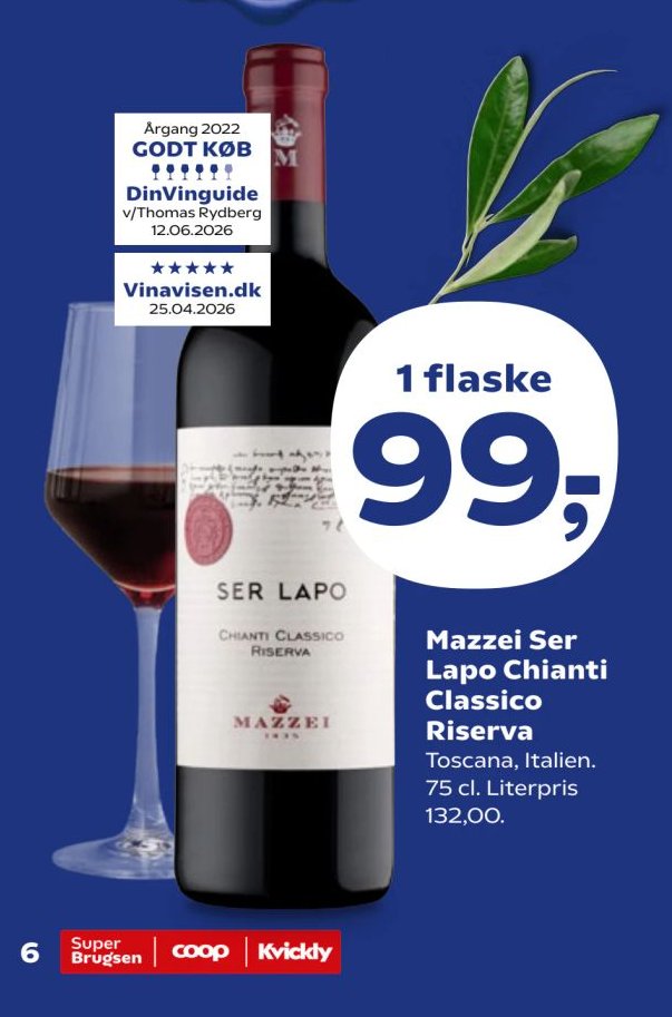 Mazzei Ser Lapo Chianti Classico Riserva Toscana, Italien. 75 cl. Literpris 132,00. – Kvickly
