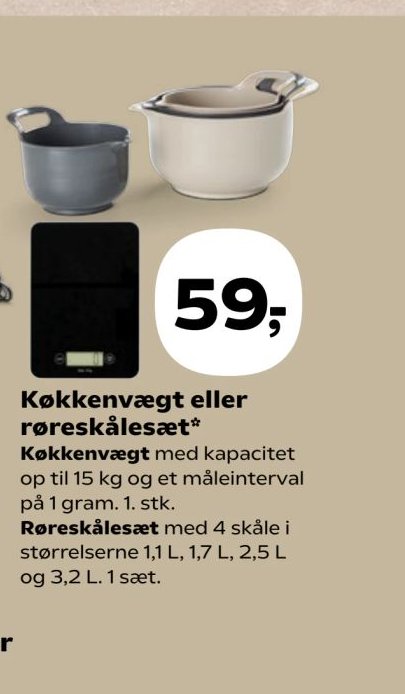 Køkkenvægt eller røreskålesæt – Kvickly
