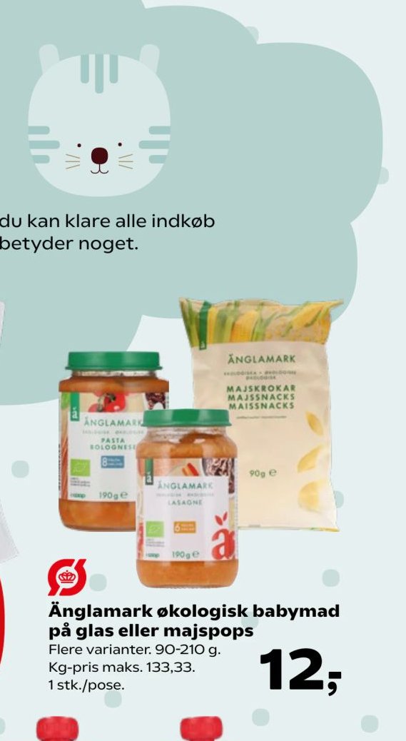 Änglamark økologisk babymad på glas eller majspops – Kvickly