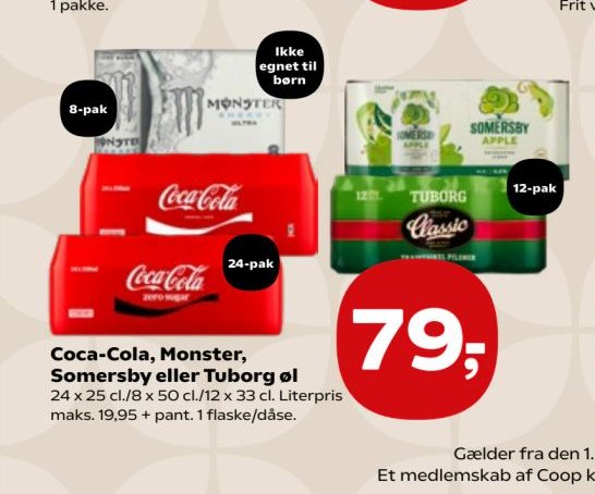 Coca-Cola, Monster, Somersby eller Tuborg øl – Kvickly
