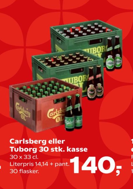 Carlsberg eller Tuborg 30 stk. kasse – Kvickly