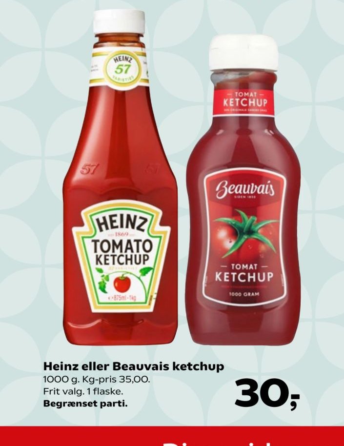 Heinz eller Beauvais ketchup – Kvickly