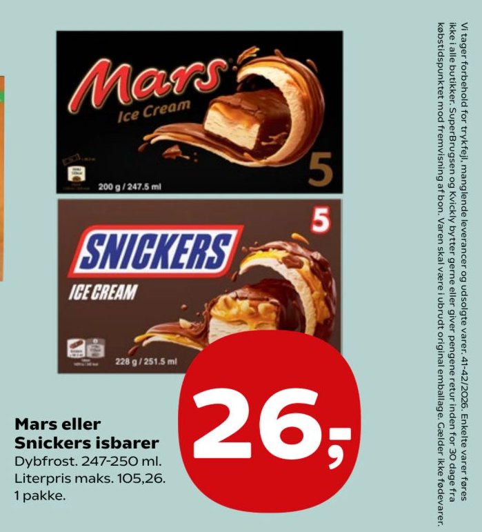 Mars eller Snickers isbarer – Kvickly
