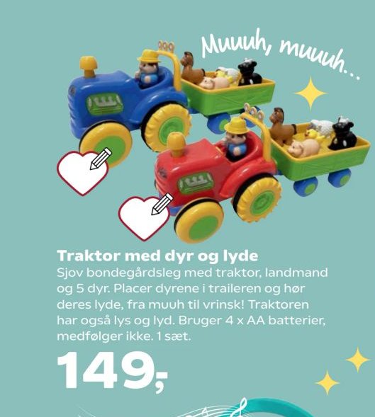 Traktor med dyr og lyde – Kvickly