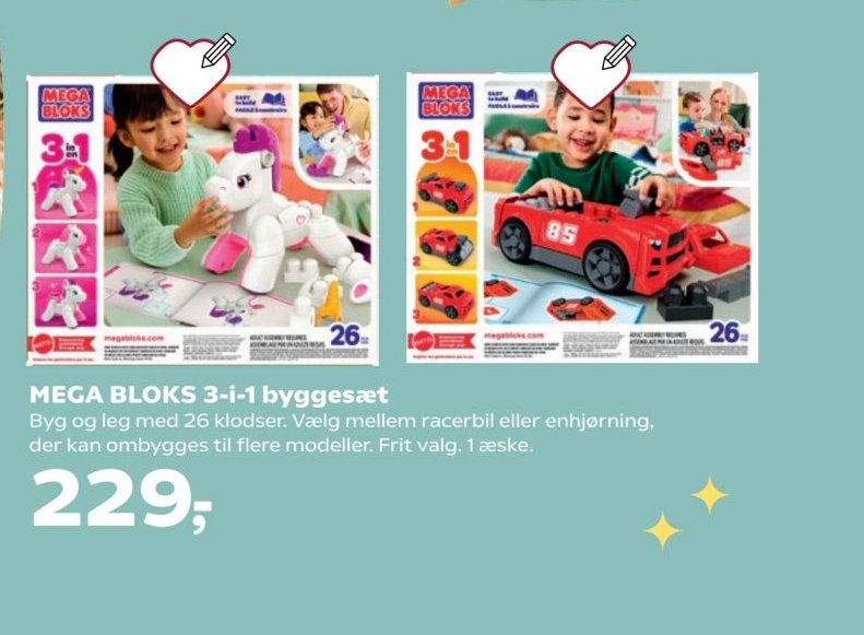 MEGA BLOKS 3-i-1 byggesæt – Kvickly