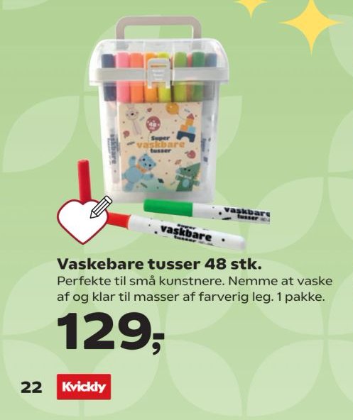 Vaskebare tusser 48 stk. – Kvickly