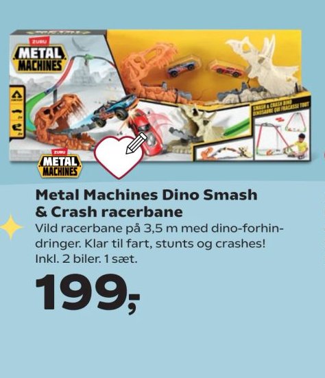 Metal Machines Dino Smash & Crash racerbane – Kvickly