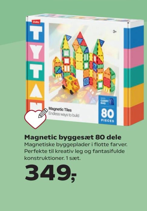 Magnetic byggesæt 80 dele – Kvickly