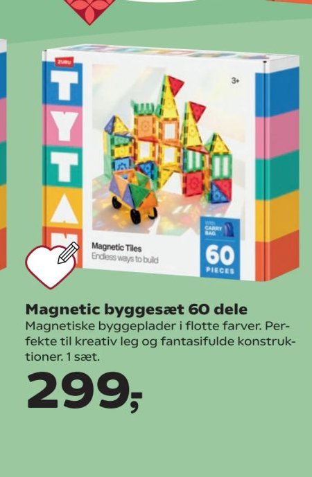 Magnetic byggesæt 60 dele – Kvickly