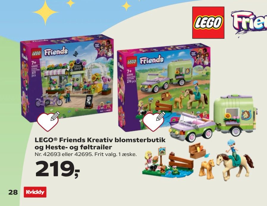 LEGO® Friends Kreativ blomsterbutik og Heste- og føltrailer – Kvickly