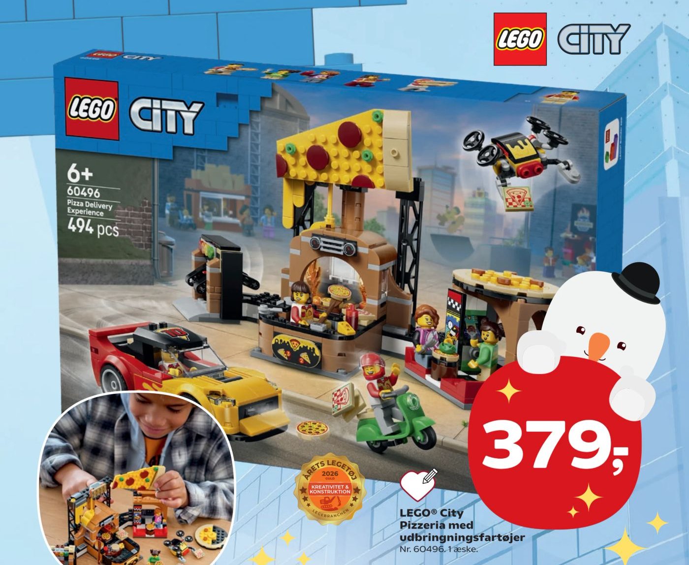 LEGO® City Pizzeria med udbringningsfartøjer – Kvickly