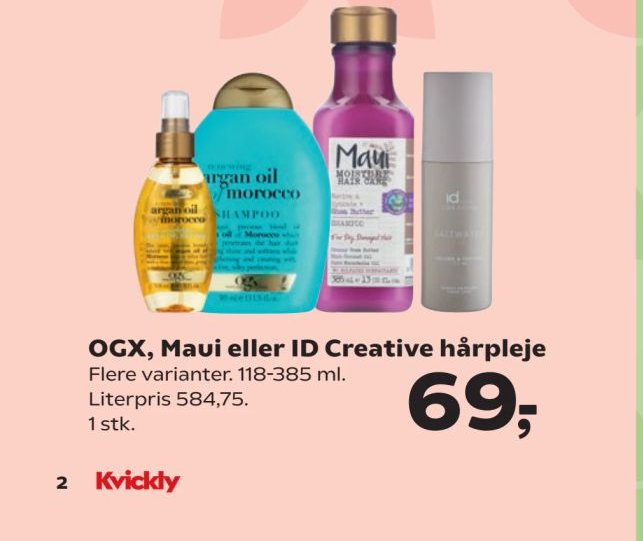 OGX, Maui eller ID Creative hårpleje – Kvickly