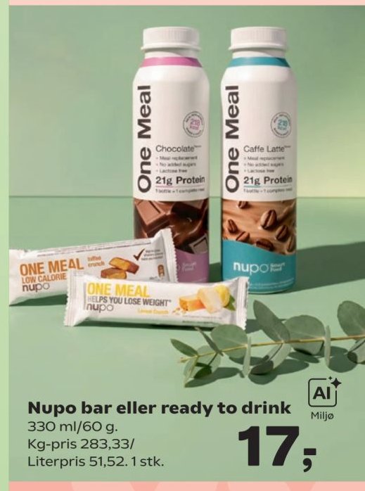 Nupo bar eller ready to drink – Kvickly