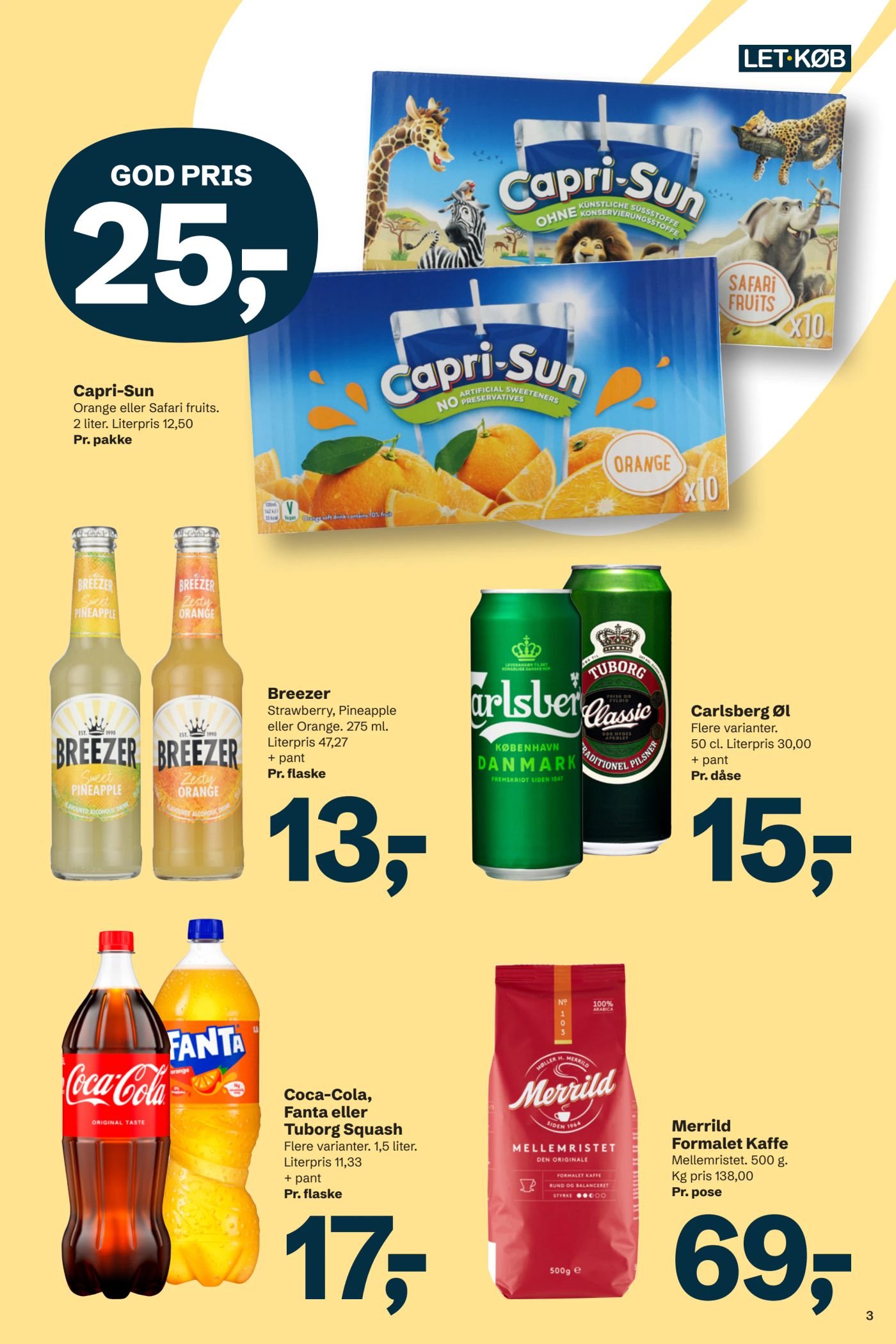 Capri-Sun Orange eller Safari fruits. 2 liter. Literpris 12,50 Pr. pakke – LET-KØB