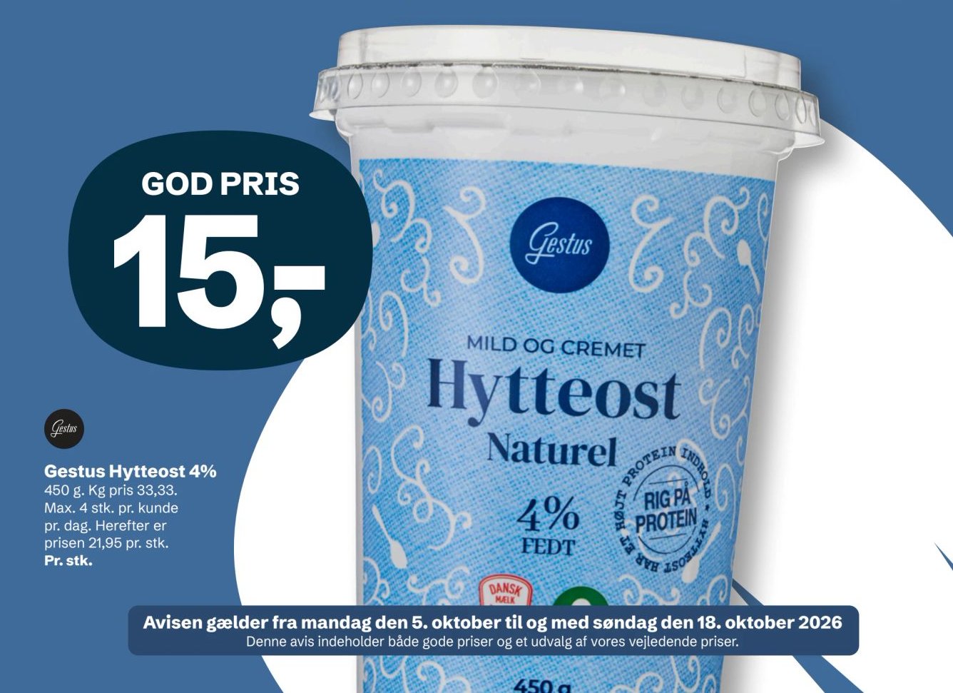 Gestus Hytteost 4% – LET-KØB