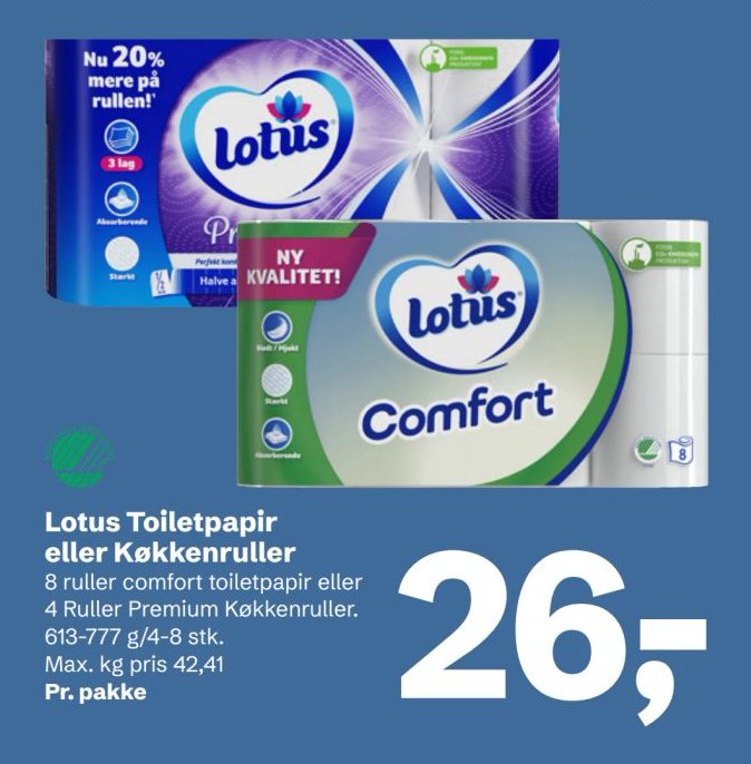 Lotus Toiletpapir eller Køkkenruller – LET-KØB