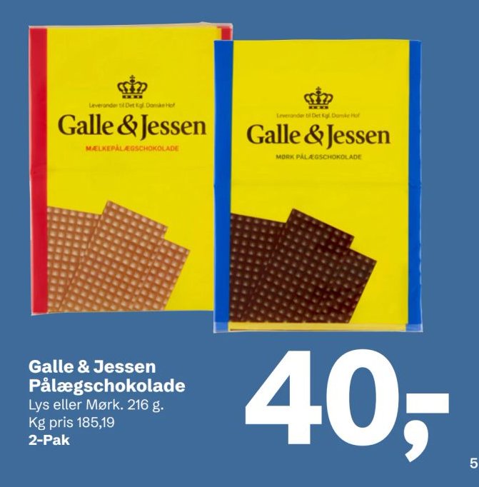 Galle & Jessen Pålægschokolade – LET-KØB