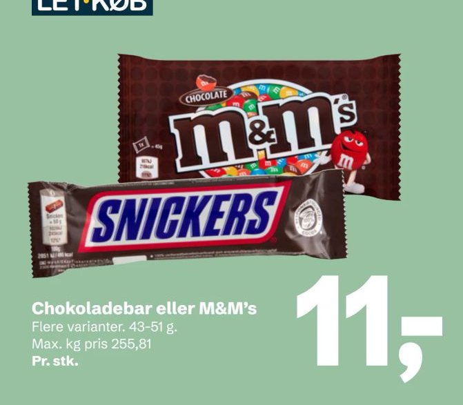 Chokoladebar eller M&M’s – LET-KØB