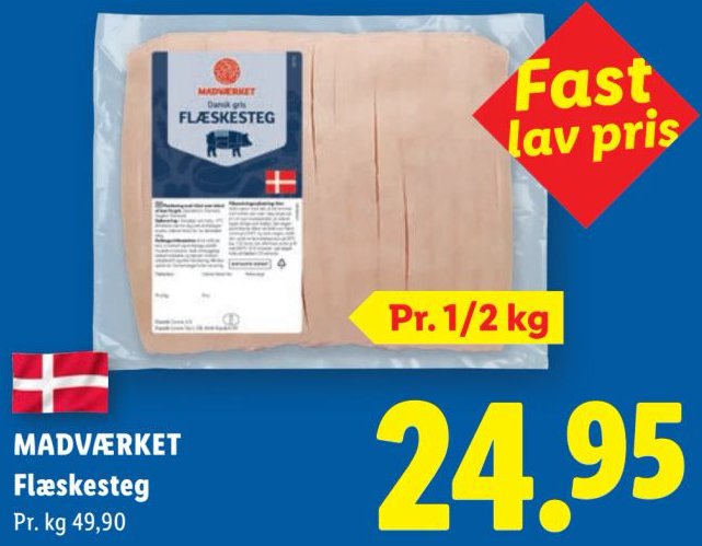 MADVÆRKET Flæskesteg Pr. 1/2 kg – Lidl