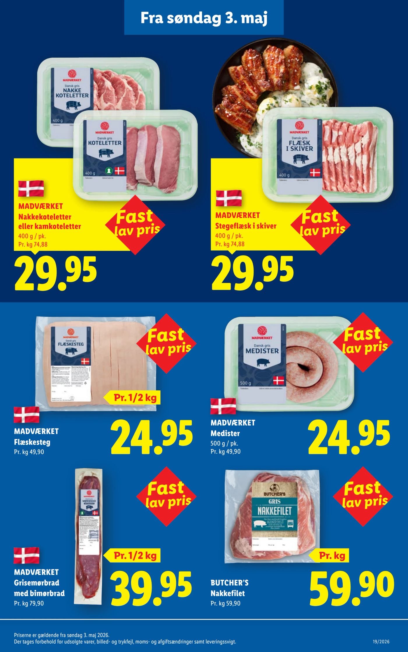 MADVÆRKET Nakkekoteletter eller kamkoteletter 400 g / pk. – Lidl