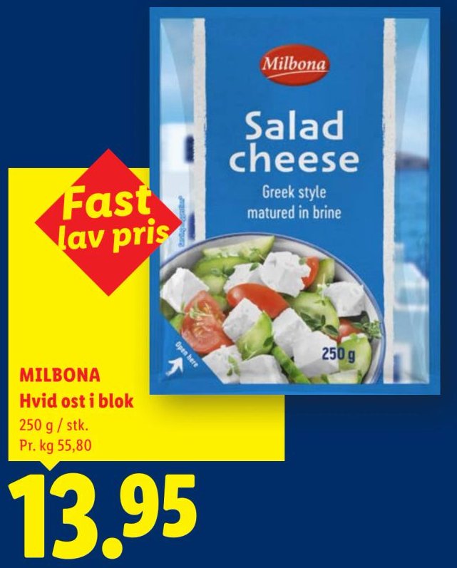 MILBONA Hvid ost i blok 250 g / stk. – Lidl