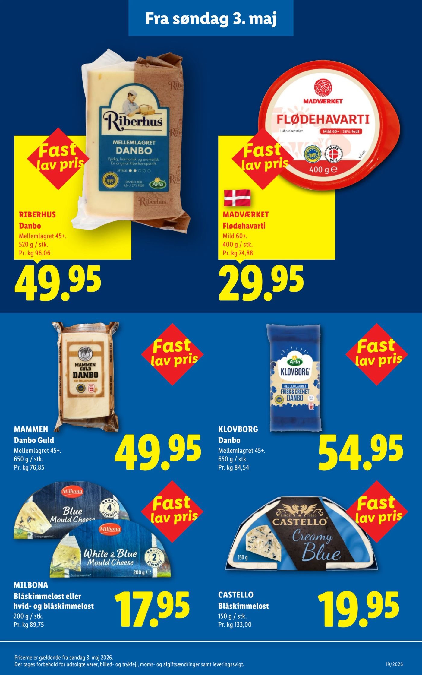 MILBONA Blåskimmelost eller hvid- og blåskimmelost 200 g / stk. – Lidl