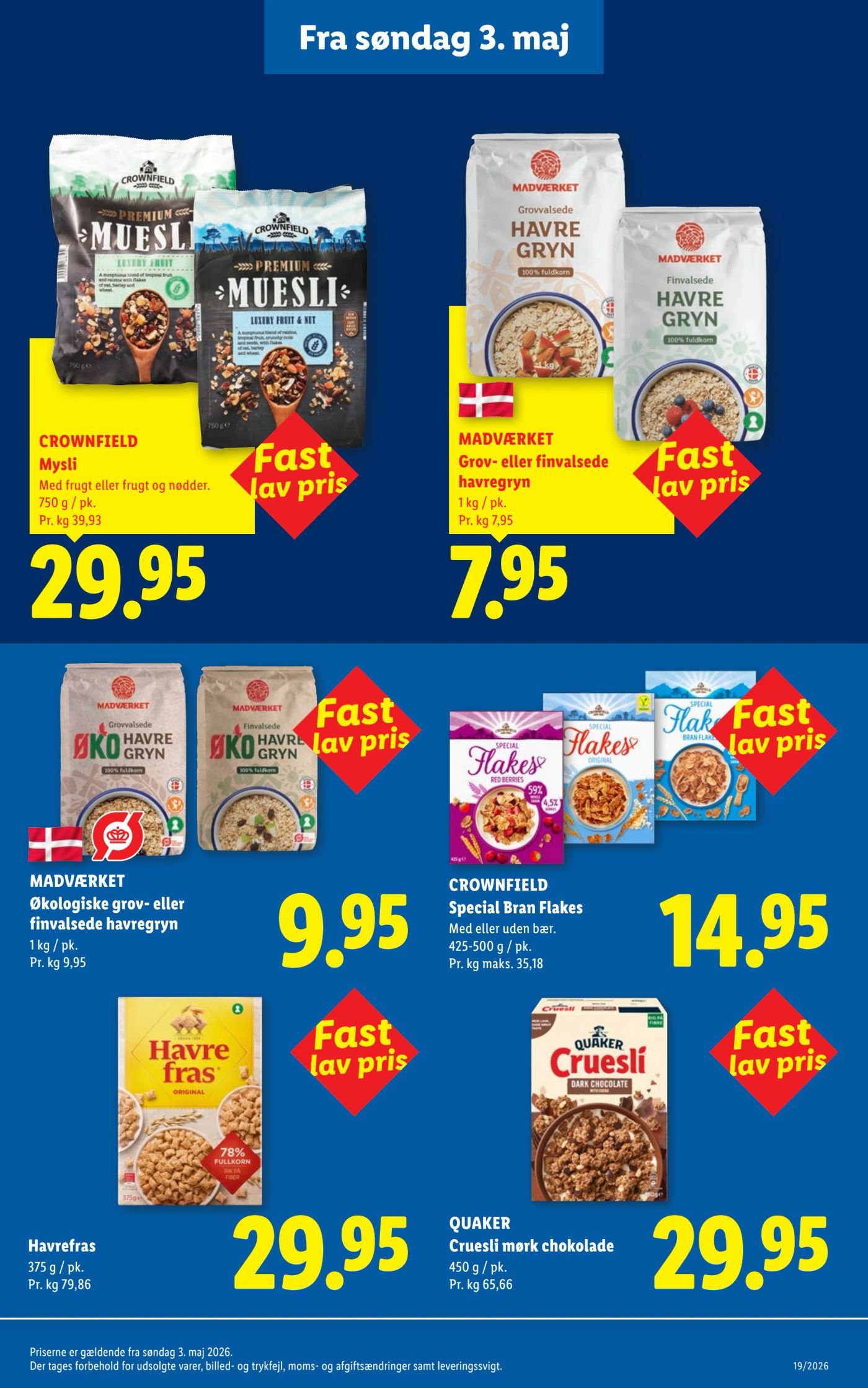 CROWNFIELD Special Bran Flakes Med eller uden bær. 425-500 g / pk. – Lidl