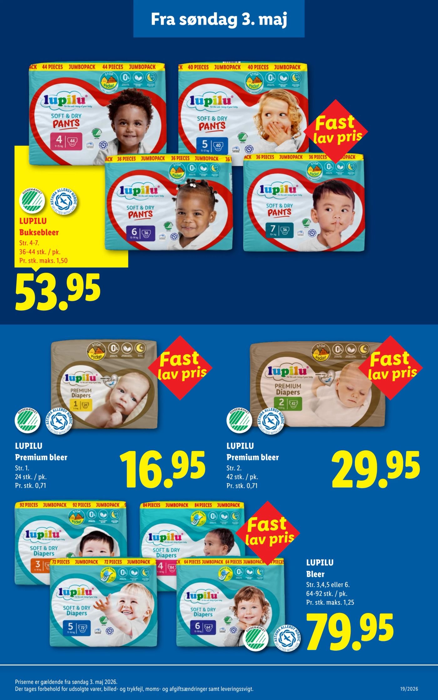 LUPILU Buksebleer Str. 4-7. 36-44 stk. / pk. – Lidl