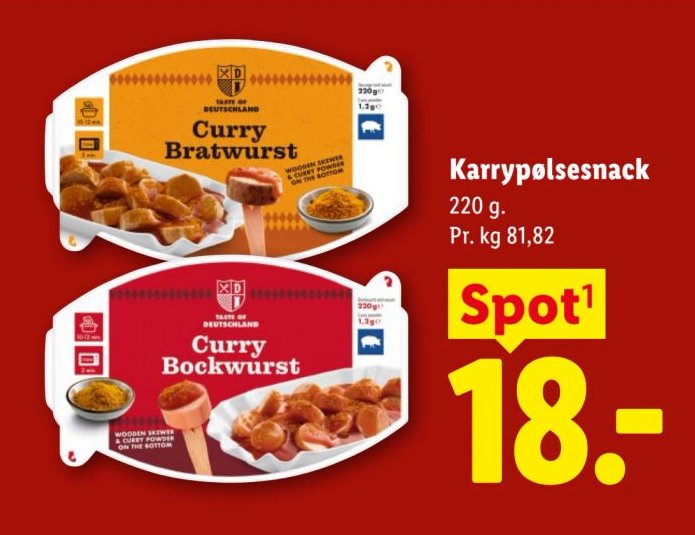 Karrypølsesnack 220 g. – Lidl