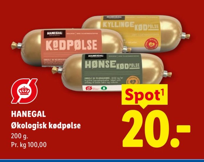 HANEGAL Økologisk kødpølse 200 g. – Lidl