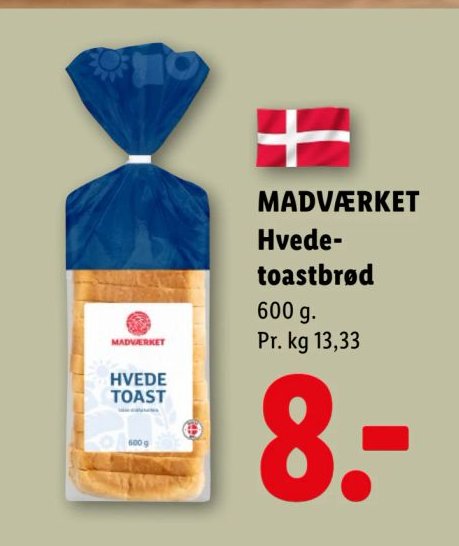 MADVÆRKET Hvedetoastbrød 600 g. – Lidl