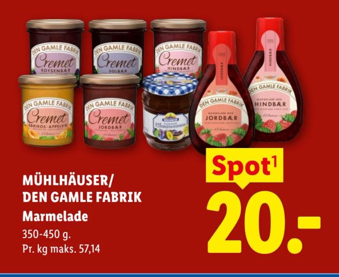 MÜHLHÄUSER/ DEN GAMLE FABRIK Marmelade 350-450 g. – Lidl