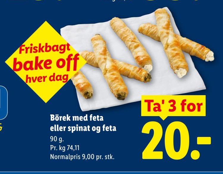 Börek med feta eller spinat og feta 90 g – Lidl