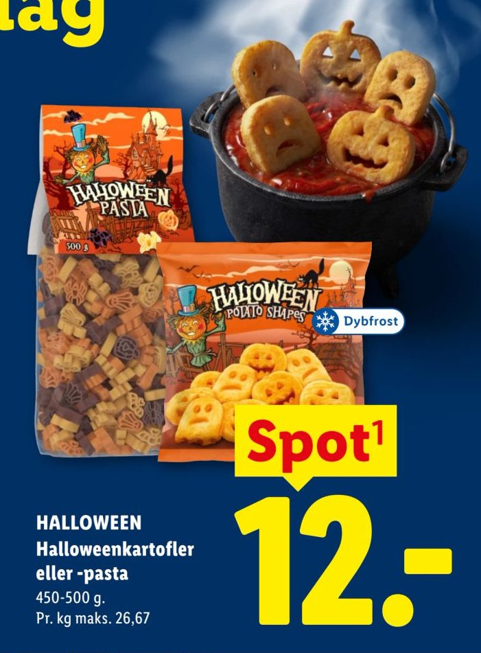 HALLOWEEN Halloweenkartofler eller -pasta 450-500 g. – Lidl