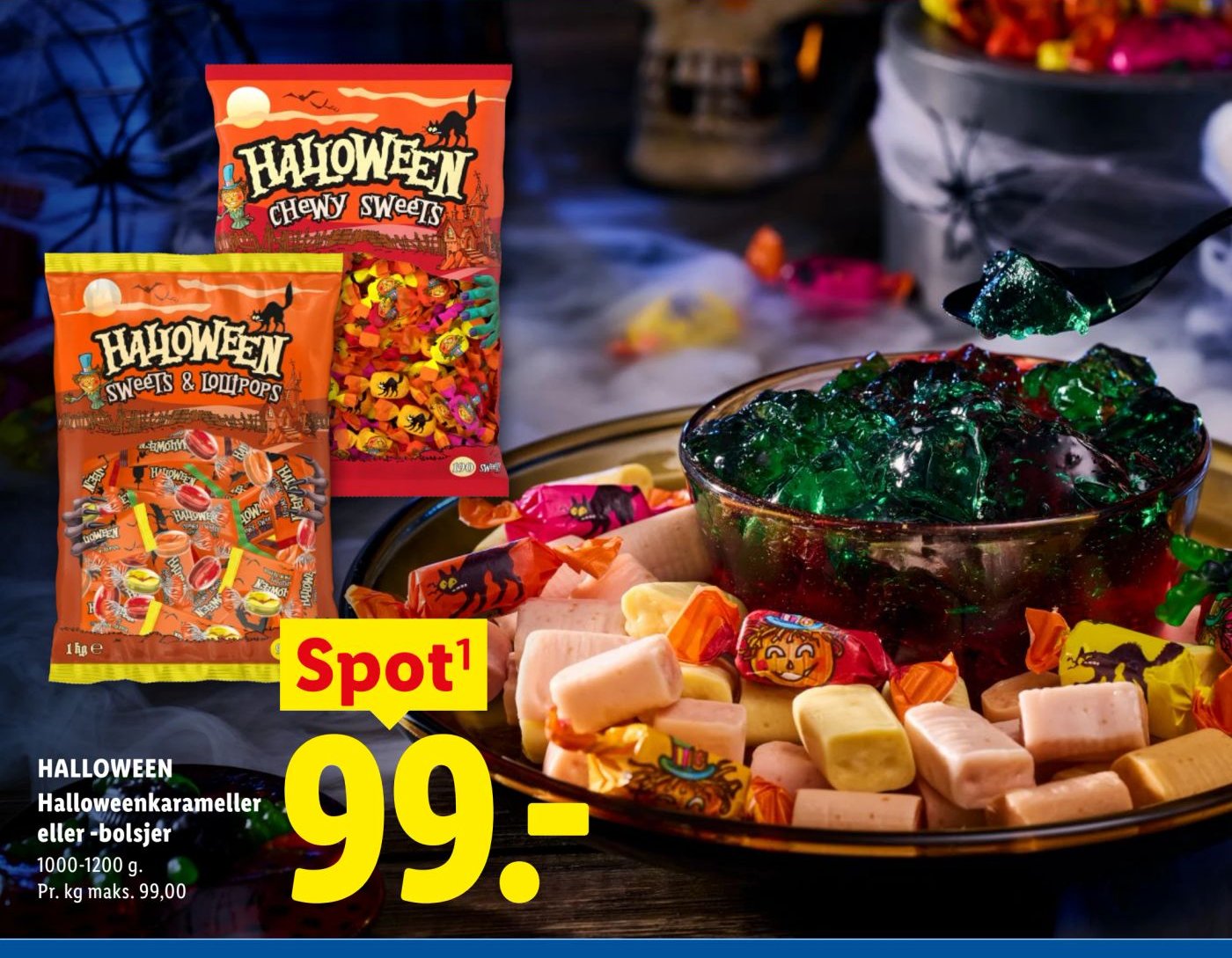 HALLOWEEN Halloweenkarameller eller -bolsjer 1000-1200 g – Lidl