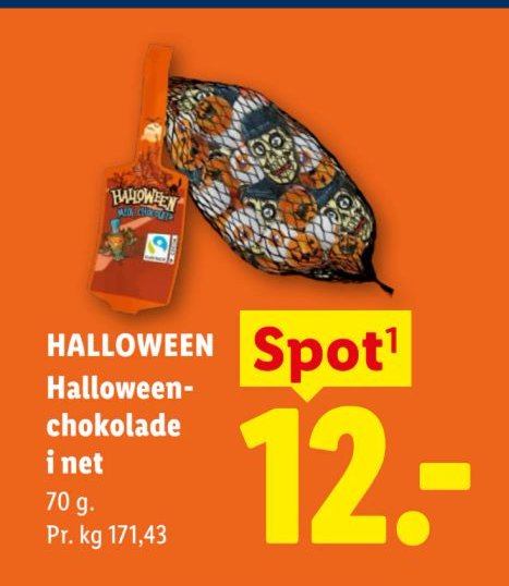 HALLOWEEN Halloween-chokolade i net 70 g. – Lidl
