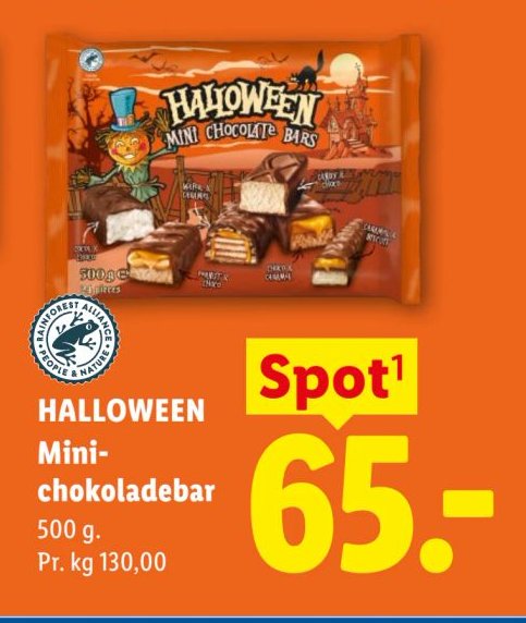 HALLOWEEN Mini-chokoladebar 500 g. – Lidl