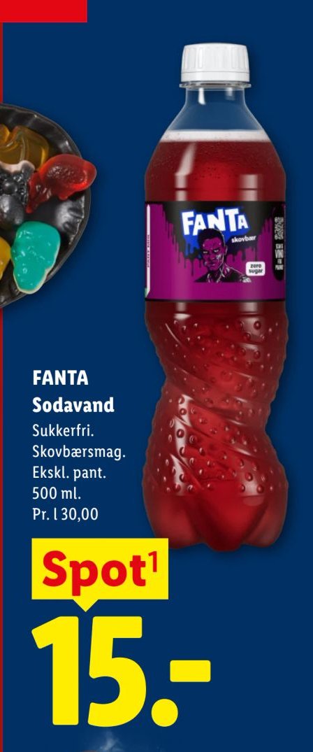 FANTA Sodavand Sukkerfri. Skovbærsmag. Ekskl. pant. 500 ml – Lidl