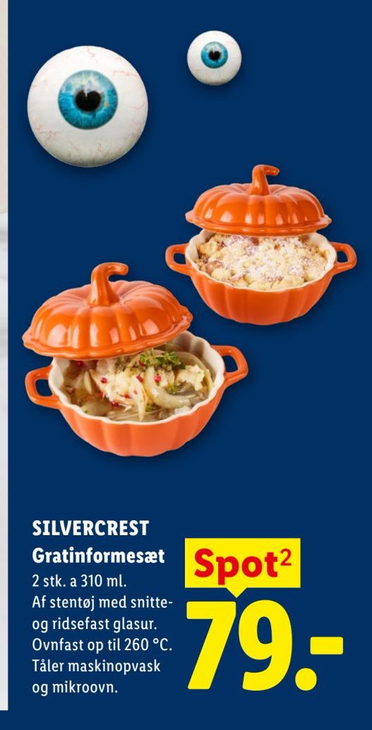 SILVERCREST Gratinformesæt 2 stk. a 310 ml. Af stentøj med snitte- og ridsefast glasur. Ovnfaste op til 260 °C. Tåler maskinopvask og mikroovn. – Lidl