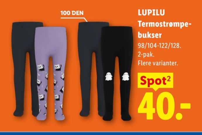 LUPILU Termostrømpebukser 98/104-122/128. 2-pak. Flere varianter. – Lidl