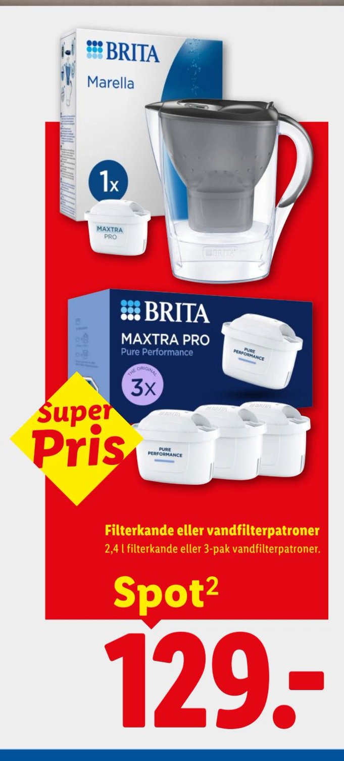 BRITA Filterkande eller vandfilterpatroner 2,4 l filterkande eller 3-pak vandfilterpatroner. – Lidl